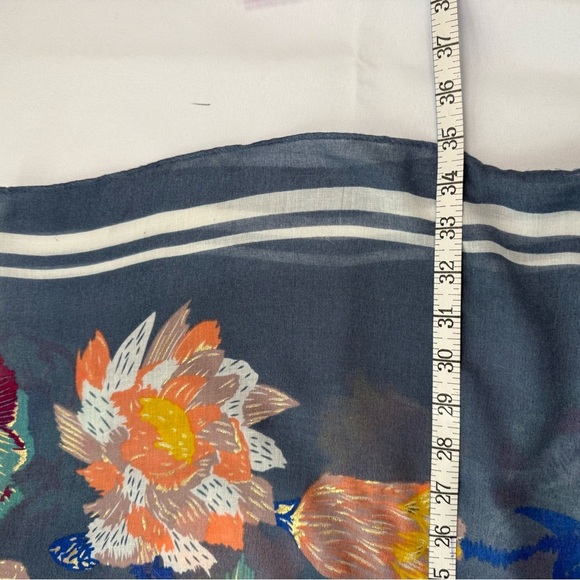 Woven Heart Blue and Orange Tunic Blouse - Picture 5 of 6
